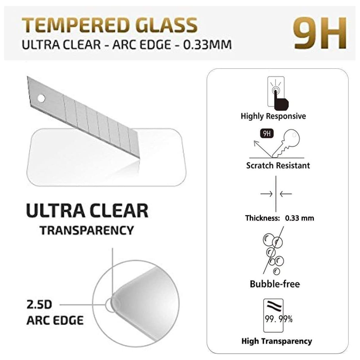 NEW'C Tempered Glass Screen Protector 3 Pack for iPhone 14, 13, 13 Pro (6.1") – Case Friendly, Anti-Scratch, Bubble-Free, Ultra Resistant