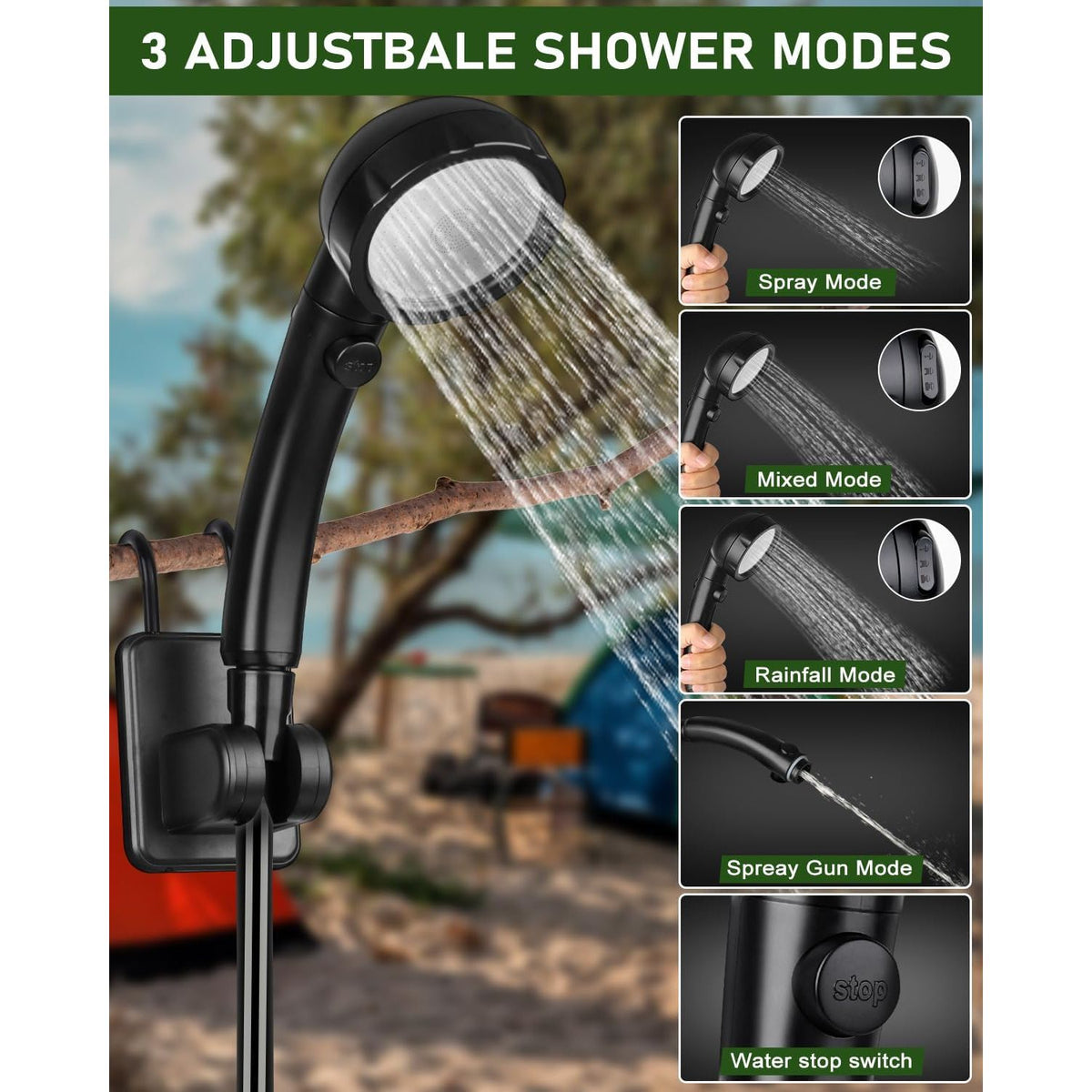 Spopal Rechargeable Portable Shower – Your Ultimate Camping Companion!