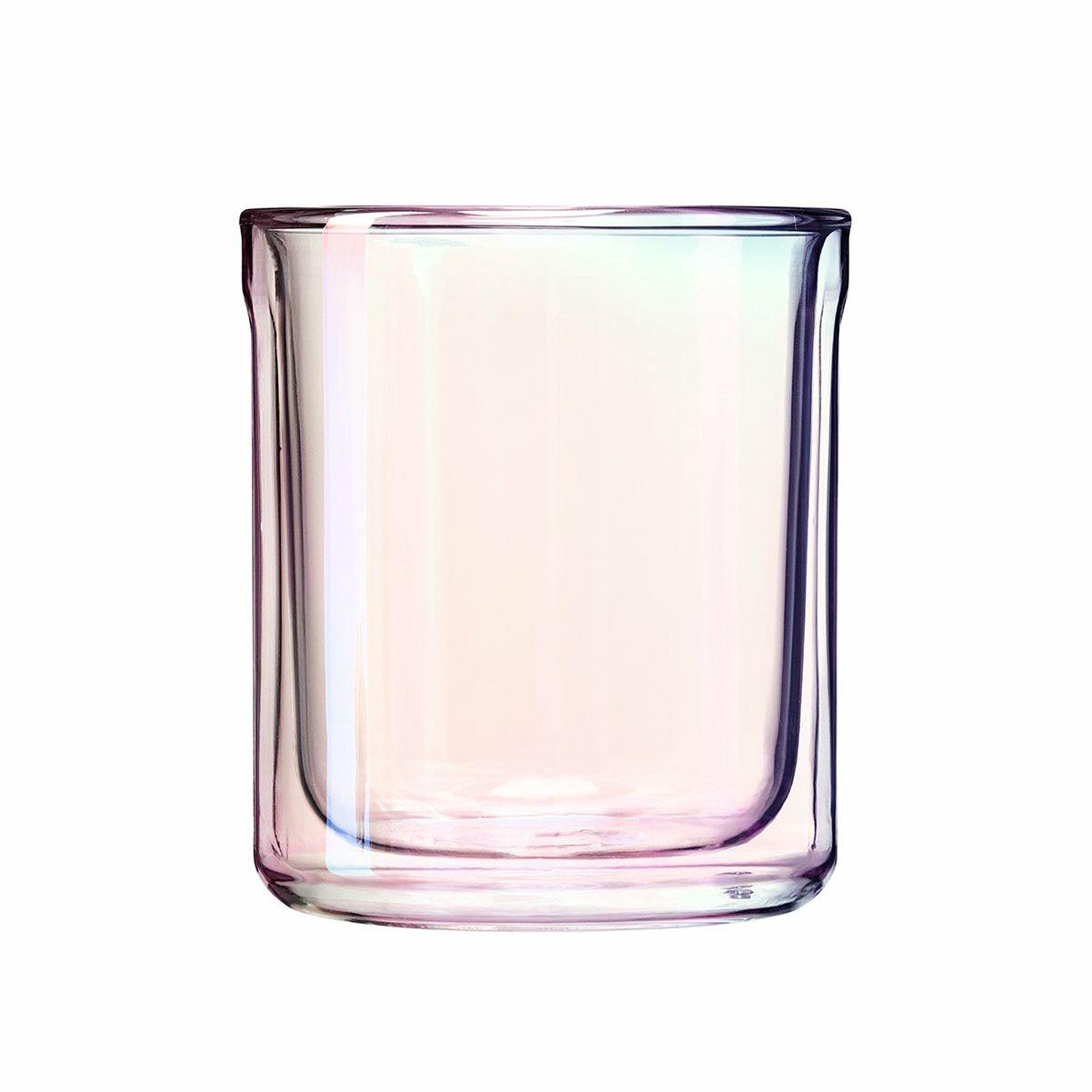Corkcicle Double-Walled Stemless Prism Flute Glasses, Set of 2, 7