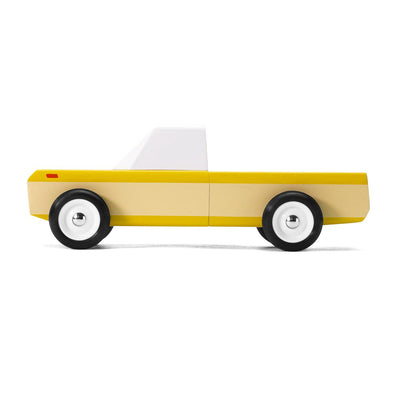 Candylab longhorn yellow wooden toy car side view