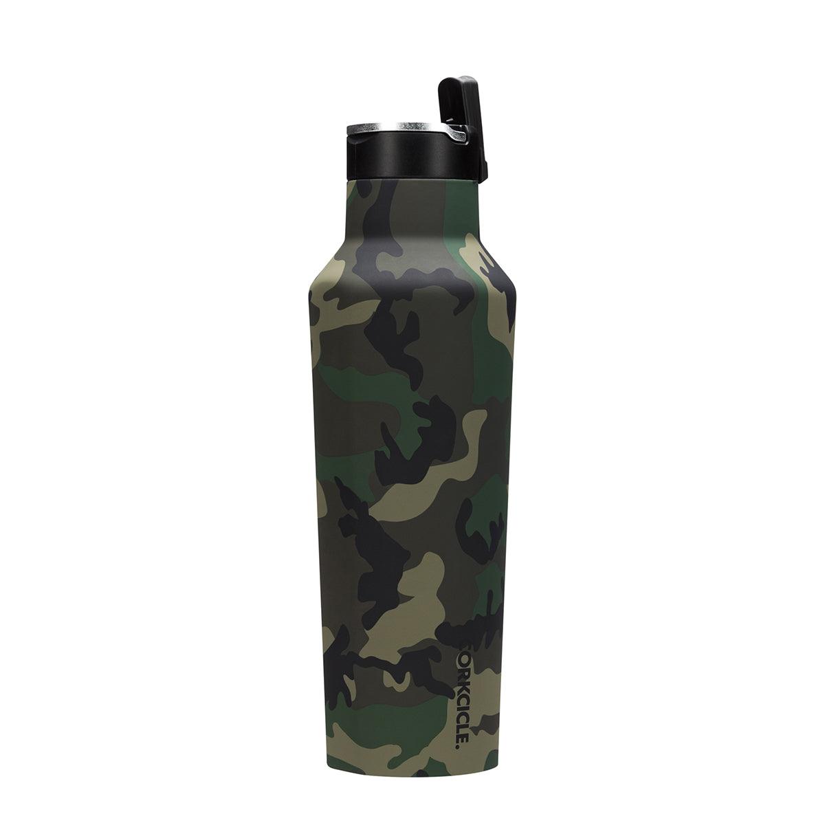 Corkcicle 600ml Sports Canteen in Woodland Camo.