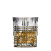 Salt and Pepper Tartan Double Old Fashioned Tumbler with whiskey in it