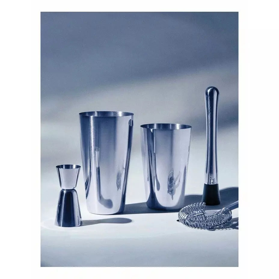 S&P Boston 4 Piece Cocktail Shaker Set in Silver - FOK & Stuff