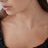 Sophie Luna Love Silver Necklace on Woman